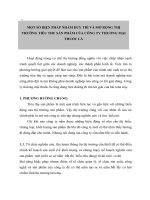 MỘT SỐ BIỆN PHÁP NHẰM DUY TRÌ VÀ MỞ RỘNG THỊ TRƯỜNG TIÊU THU SẢN PHẨM CỦA CÔNG TY THƯƠNG MẠI THUỐC LÁ