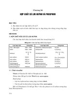 Hợp chất có lưu huỳnh và PHOSPHOR