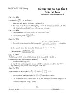 Đề thi thử đại học môn Toán khối A năm 2010 - 2011