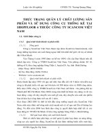 THỰC TRẠNG QUẢN LÝ CHẤT LƯỢNG SẢN PHẨM VÀ SỬ DỤNG CÔNG CỤ THỐNG KÊ TẠI SHOPFLOOR  4 THUỘC CÔNG TY SCANCOM VIỆT NAM