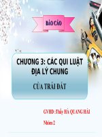 Báo cáo chương 3: Các qui luật địa lý chung của trái đất