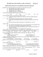 Đề và đáp án kiểm tra chung khối 12 (Bài KT số 2)