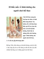 10 thắc mắc về dinh dưỡng cho người chơi thể thao