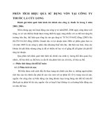 PHÂN TÍCH HIỆU QUẢ SỬ DỤNG VỐN TẠI CÔNG TY THUỐC LÁ CỬU LONG