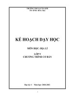 Kê hoạch dạy học địa 9