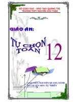 BÌA GIÁO ÁN TỰ CHỌN TOÁN - 12