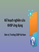 Lap ke hoach nghien cuu ung dung