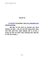 BÁO cáo môn học CÔNG NGHỆ TRI THỨC 