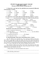 Đề kiểm tra TA 9 ( 2009 )