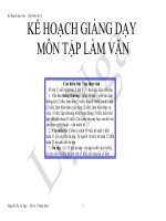 Kế hoạch dạy Tập làm văn