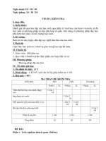 Hóa học 9 tiết 20 kiểm tra