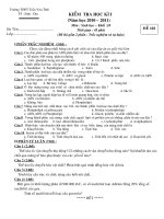 ĐỀ KIỂM TRA HỌC KÌ - SINH 10 ĐỀ 02