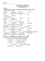 KIỂM TRA 15PHUT SỐ 2 HỌC KÌ i