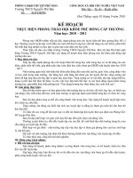 KẾ HOẠCH THỰC HIỆN PHONG TRÀO HKPĐ CẤP TRƯỜNG NĂM HỌC: 2010-2011