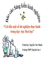 Báo cáo SKKN Hóa học