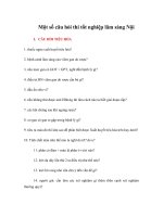 Một số câu hỏi thi tốt nghiệp lâm sàng Nội