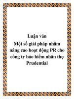 Đề án ''''Một số giải pháp nhằm nâng cao hoạt động PR cho công ty bảo hiểm nhân thọ Prudential