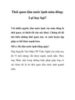 Thói quen tắm nước lạnh mùa đông: Lợi hay hại?