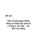 Luận văn - Một số giải pháp nhằm nâng cao hiệu lực quản lý ở công ty xây lắp – vật liệu xây dựng