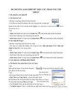 DI CHUYỂN, SAO CHÉP DỮ LIỆU CÁC THAO TÁC VỚI SHEET