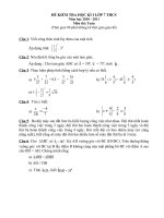 ĐỀ KIỂM TRA HỌC KÌ I TOÁN  LỚP 7 THCS