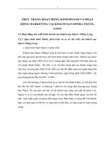 THỰC TRẠNG HOẠT ĐỘNG KINH DOANH VÀ HOẠT ĐỘNG MARKETING TẠI KHÁCH SẠN OPERA THĂNG LONG