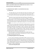 NHỮNG GIẢI PHÁP NHẰM  HOÀN THIỆN KẾ TOÁN CHO VAY TẠI  SGD NGÂN HÀNG TMCP HÀNG HẢI