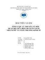 TÓM lược lý THUYẾT về mối QUAN hệ GIỮA bội CHI NGÂN SÁCH NHÀ nước và TĂNG TRƯỞNG KINH tế 