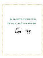 Đề tài : BÉ VÀ CÁC PHƯƠNG TIỆN GIAO THÔNG ĐƯỜNG BỘ