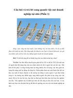 Câu hỏi và trả lời xung quanh việc mở doanh nghiệp tại nhà (Phần 1)