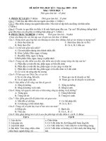 ĐỀ VÀ ĐÁP ÁN THI KI I SINH HOC 7