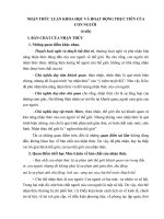 NHẬN THỨC LUẬN KHOA HỌC VÀ HOẠT ĐỘNG THỰC TIỄN CỦA CON NGƯỜI