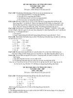 ĐỀ THI CHỌN HSG HOA CẤP TỈNH LỚP 9 THCS