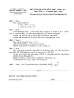 Đề thi học kì I TOÁN 11 cơ bản 2010