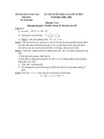 Đề thi tuyển sinh vào THPT môn Toán -Tỉnh Bình Định năm 2008-2009