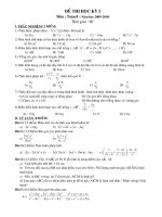 Đề thi và đáp án HKI toán 8