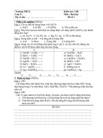 Kiểm tra Hóa 9 lần 2 Kì I