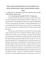 THỰC TRẠNG RỦI RO TÍN DỤNG TẠI CHI NHÁNH NGÂN HÀNG THƯƠNG MẠI CỔ PHẦN NGOẠI THƯƠNG THĂNG LONG