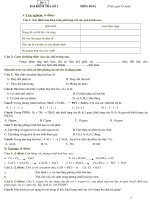 ĐỀ THI HÓA 8 KỲ I