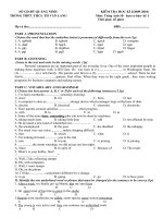 Đề thi HK1 - English 10 (có keys)