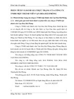 PHÂN TÍCH VÀ ĐÁNH GIÁ THỰC TRẠNG CỦA CÔNG TY TNHH MỘT THÀNH VIÊN VẠN HOA HẢI PHÒNG