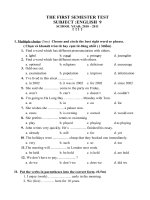 ĐỀ THI ANH 9 HK1 2010-2011(tham khảo)