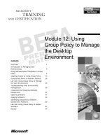 Module 12: Using Group Policy to Manage the Desktop Environment