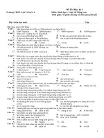 Đề và đáp án Sinh 10