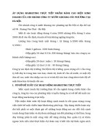 ÁP DỤNG MARKETING TRỰC TIẾP NHẰM NÂNG CAO HIỆU KINH DOANH CỦA CHI NHÁNH CÔNG TY NƯỚC KHOÁNG CÚC PHƯƠNG TẠI HÀ NỘI