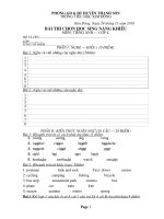 Bài kiểm tra tiếng anh