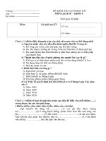 Đề kiểm tra Học kì I_Lịch Sử lớp 4_1