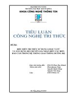 BIỂU DIỄN TRI THỨC SỬ DỤNG LOGIC VỊ TỪ VÀ XÂY DỰNG HỆ CHUYÊN GIA NHẬN BIẾT CÁC BIỂN BÁO CẤM TRONG HỆ THỐNG GIAO THÔNG ĐƯỜNG BỘ