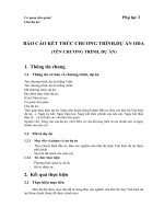 BÁO CÁO KẾT THÚC CHƯƠNG TRÌNH,DỰ ÁN ODA