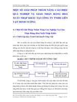 MỘT SỐ GIẢI PHÁP NHẰM NÂNG CAO HIỆU QUẢ NGHIỆP VỤ GIAO NHẬN HÀNG HOÁ XUẤT NHẬP KHẨU TẠI CÔNG TY TNHH LIÊN VẬN MINH TƯỜNG